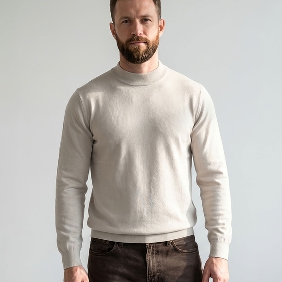 Anthony of London Men's Crew Neck Sweater - Beige - XL - Picture 1 of 4